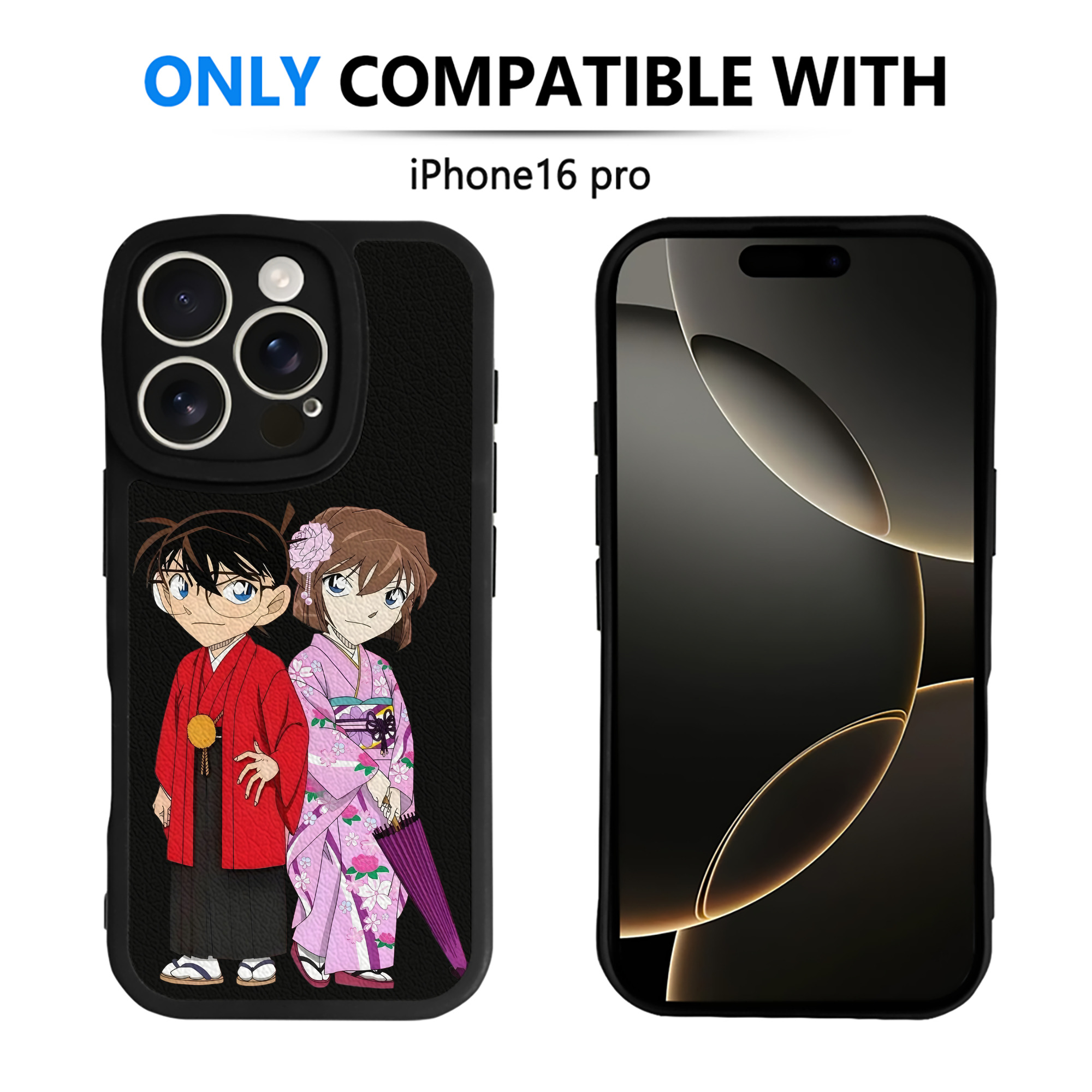 （画像用） 名探偵コナン 江戸川 コナン Detective Conan Conan Edogawa 【iPhone 16シリーズ対応】シリコンスマホケース（レザー調） 材質：シリコン